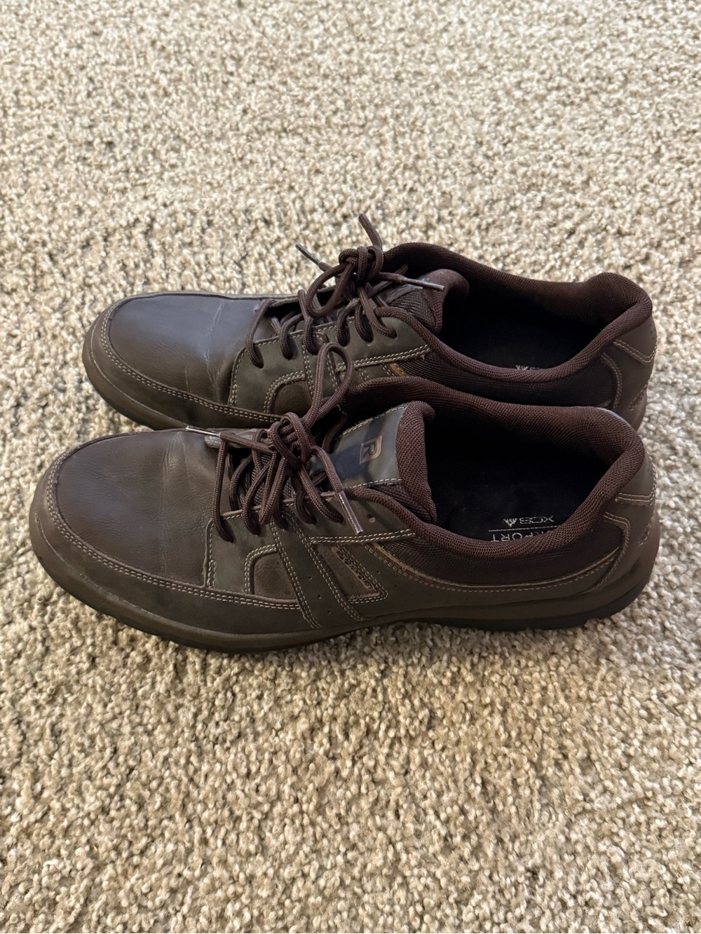 Rockport Brown Leather Lace-Up Sneakers